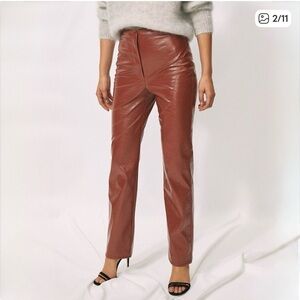 Wilfred Melina pant Straight-Leg Patent Vegan Leather Pants - Brown